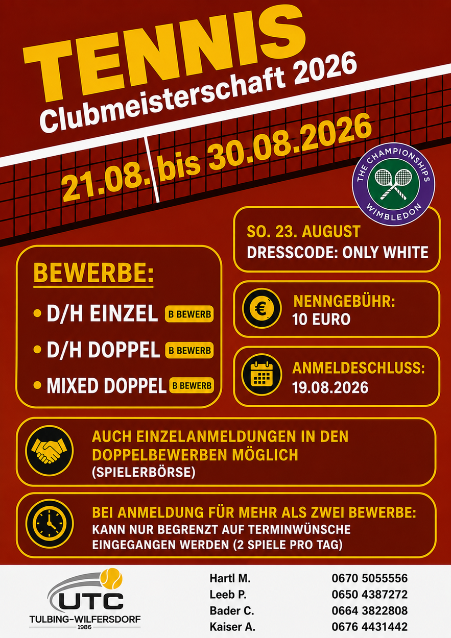 Anmeldung Clubturnier 2026