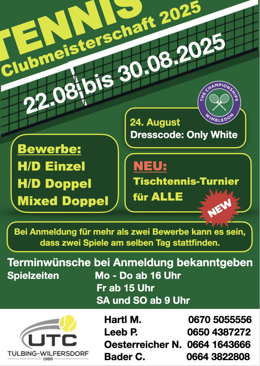 Clubturnier 2025 Raster 